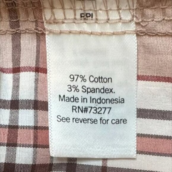 Croft & Barrow Button Down Top Pink, White, Black Blouse Plaid Collared Small - Picture 7 of 9